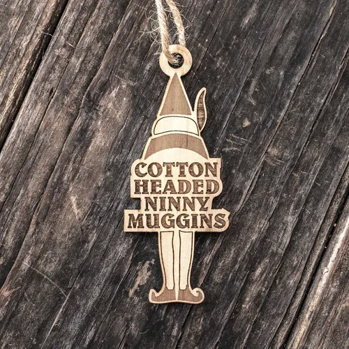 Miniatura 6 de Adorno - Muggins Ninny con cabeza de algodón - Madera cruda 2x4 pulgadas