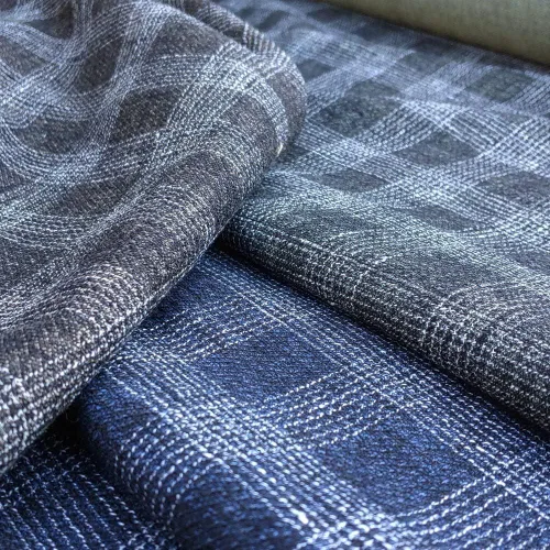 Miniatura 3 de Tela de lino verde a cuadros de tweed de doble cara, tela de alta calidad, material duradero para costura, manualidades y decoración del hogar