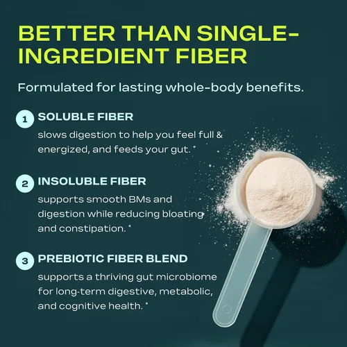Miniatura 7 de Suplemento de fibra prebiótica para mujeres y hombres – 6g de polvo de fibra prebiótica – Mezcla diaria para la salud intestinal, hinchazón