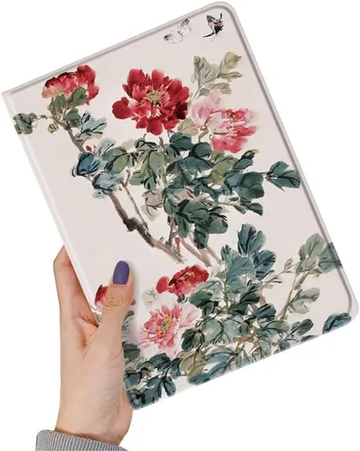 Miniatura 35 de kaidisen Funda de flores compatible con iPad de 9.7 pulgadas, 6ª y 5ª generación, iPad Air/Air 2, diseño de flores, ilustración floral con soporte