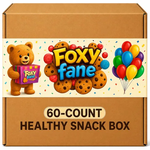 Miniatura 2 de Foxy Fane Caja de regalo navideña de 60 unidades, surtido de 60 bocadillos y golosinas saludables, paquete variado perfecto para el regreso a