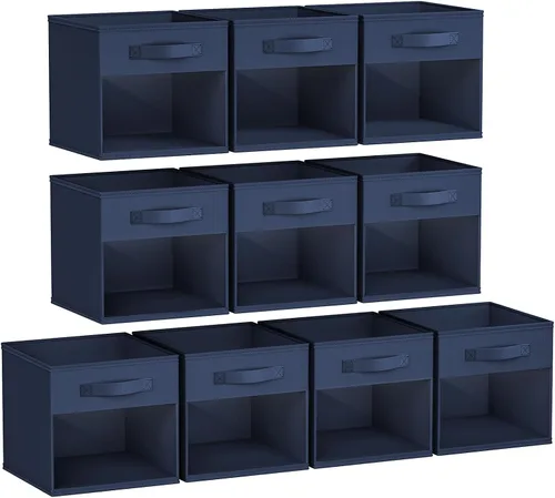 Miniatura 32 de DIMJ Cubo de almacenamiento, 6 paquetes de contenedores plegables con asas, contenedores de tela para organización, cubos organizadores