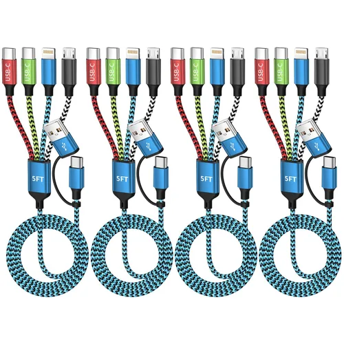 Miniatura 11 de Cable divisor USB C multi carga para múltiples dispositivos, cable de carga rápido 4 en 1, cable de carga de teléfono USB C trenzado con 4