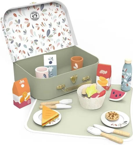 Miniatura 11 de SPEEDY MONKEY Juego de Comedor de Madera para Niños – Juego de Cocina y Accesorios de Cocina de 19 Piezas para Juegos de Simulación – Juguete
