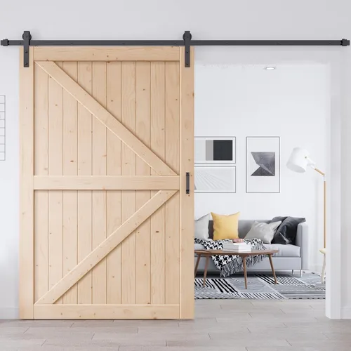 Miniatura 12 de EaseLife - Puerta corrediza estilo granero de 32.0 x 84.0 in con kit de herrajes para puerta de granero de 5.5 pies y asa incluida, montaje DIY