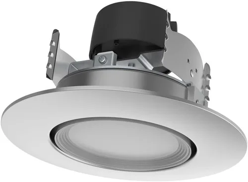 Satco LED Retrofit cardán Downlight, CCT seleccionable 2700K/3000K/3500K/4000K/5000K, 4 pulgadas, acabado de níquel cepillado