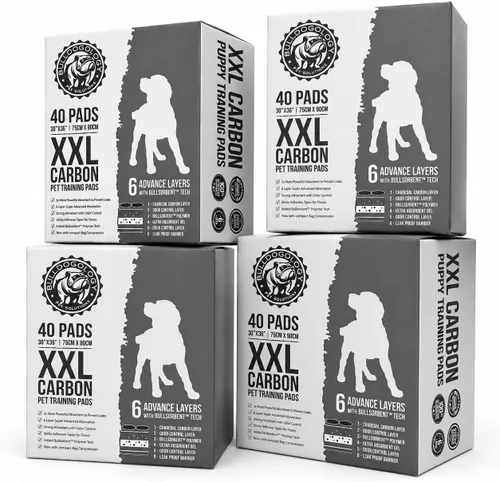 Miniatura 17 de Bulldoglogy Carbon Black XL Almohadillas para orina de perro para perros extra grandes con cinta adhesiva pegajosa - Almohadillas desechables