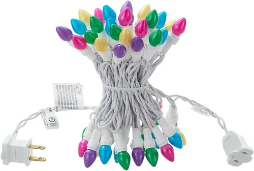 Miniatura 8 de Guirnalda de luces LED multicolor de cristal C3, 50 unidades, luz pastel de Pascua, 120 V, certificación UL, conectable, para exteriores, cable