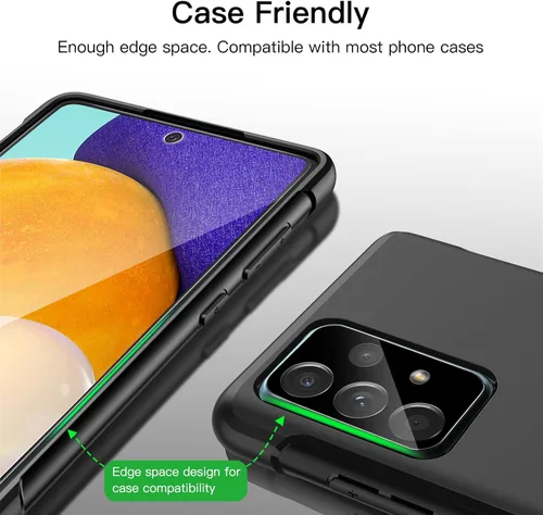 Miniatura 6 de JETech Protector de pantalla para Samsung Galaxy A52 A52 5G A52s 5G con protector de lente de cámara, película de vidrio templado, HD