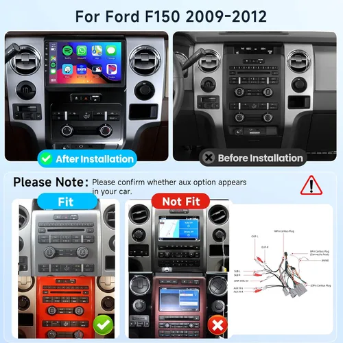 Miniatura 2 de Radio de coche estéreo 8 CORE 4G+64G para Ford F150 2009-2012 con CarPlay Android Auto, 9 pulgadas 1280 * 720P IPS unidad principal de pantalla