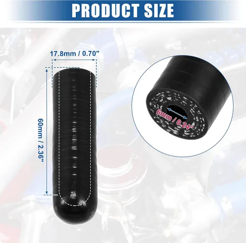 Miniatura 3 de uxcell 1 Unidades 0.236 in ID silicona refrigerante tapa con abrazadera para calentador de refrigerante derivación vacío puerto de agua negro