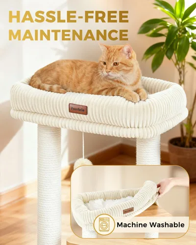 Miniatura 5 de Moderno árbol para gatos de interior, estilo nórdico loft, torre de madera para gatos con postes rascadores de sisal, camas acolchadas suaves