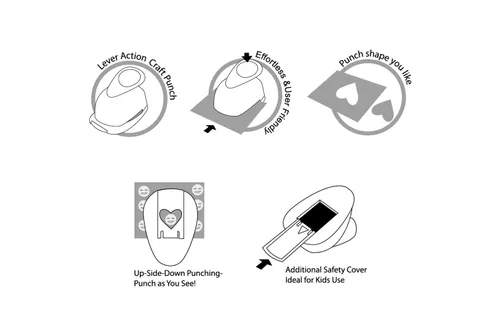 Miniatura 3 de Bira Craft - Punzón de acción para manualidades de papel, álbumes de recortes, tarjetas y arte de 3 palancas de 1.5 pulgadas