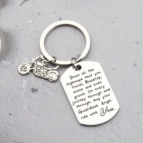Miniatura 21 de FUSTMW Llavero de motociclista, regalo de motocicleta, llavero seguro para que tu ángel guardián viaje contigo, nuevo regalo para motociclista