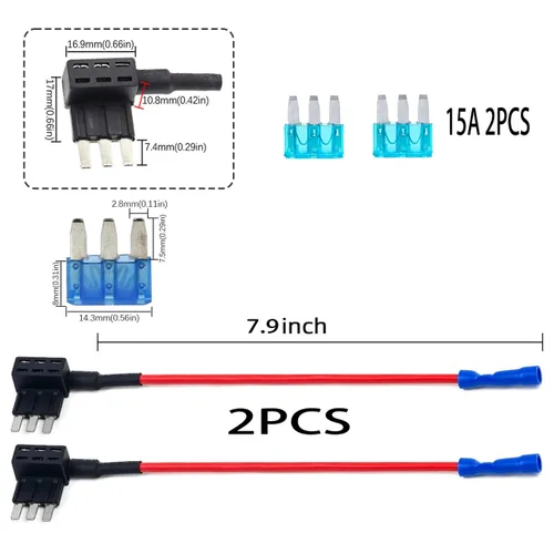 Miniatura 2 de Adaptadores de circuito, grifo de fusible micro 3, portafusibles expandibles estilo hoja de 12 V para luces subterráneas, interiores LED coches