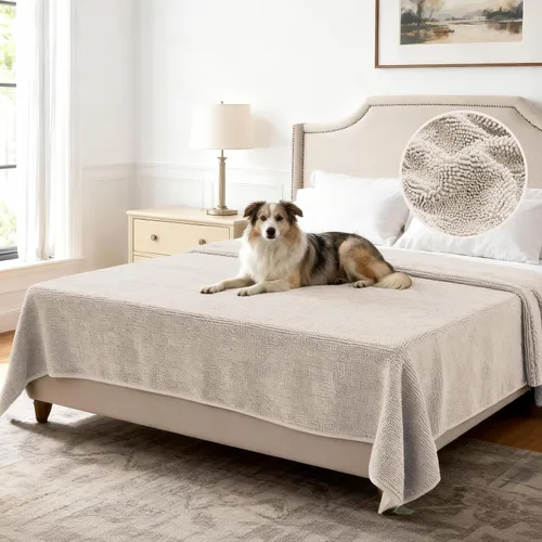 Miniatura 24 de H.VERSAILTEX Funda Antideslizante para Sofá de Mascotas Protector de Cama de Perro de Chenilla Funda de Sofá Gruesa y Suave Apta para Mascotas
