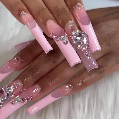Miniatura 9 de Juego de manicura de uñas francesas acrílicas, reutilizable, 12 tamaños, kit de 24 uñas