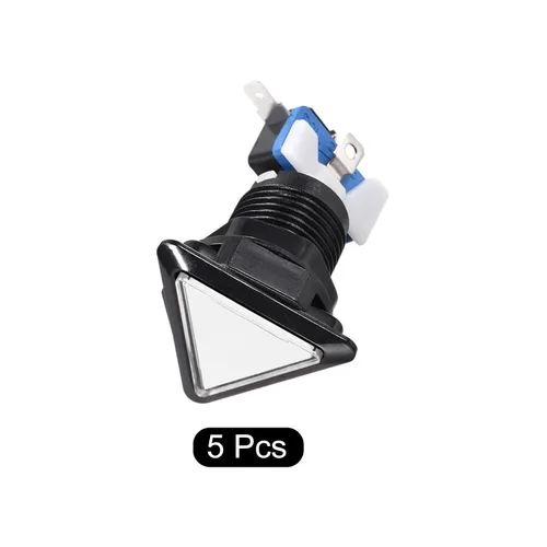 Miniatura 6 de Juego Botones Triángulo Push Interruptores Luz LED con Micro Interruptores [para Juego Arcade] 1.535x1.535x1.535 in Blanco 5