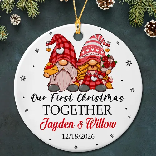 Miniatura 9 de Adorno de cerámica personalizado para parejas comprometidas, pájaros de Navidad 2025, adorno de cerámica de pájaros de compromiso, regalos