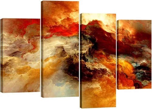 Pyradecor Impresiones en lienzo grandes para pared, nubes coloridas, paisajes, pinturas para sala de estar, dormitorio, decoración del hogar, 4