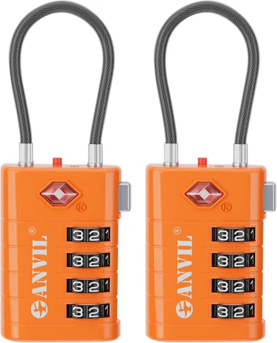 Miniatura 27 de ANVIL Candados de equipaje TSA de 4 esferas con alerta de búsqueda: núcleo TSA008 mejorado para máxima seguridad, ideal para equipaje, maleta