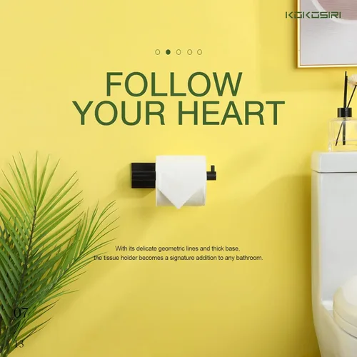 Miniatura 3 de KOKOSIRI Soporte de papel higiénico para baño, soporte para rollo de papel higiénico, soporte Mega Rollos, acero inoxidable negro mate B2005BK