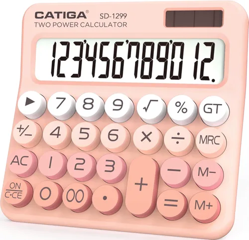 Miniatura 21 de Calculadora básica: Catiga - Calculadora de oficina y estilo doméstico, educativa, adecuada para la escuela, la empresa y uso personal, Negro