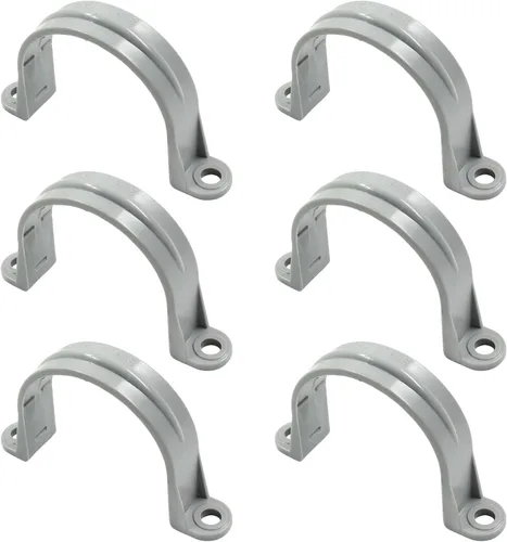 Miniatura 8 de Bonsicoky 6 correas de tubo de PVC de 1-1/2 pulgadas, correas de plástico de dos agujeros, correa de conducto de plástico para tubos de PVC cables
