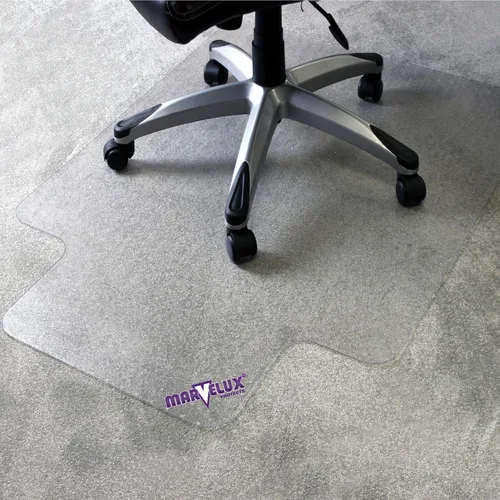 Marvelux Tapete para silla de oficina de policarbonato resistente de 47 x 53 pulgadas con borde para alfombras, protector de alfombra transparente