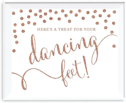 Miniatura 44 de Andaz Press Letreros de fiesta de boda, purpurina sintética de oro rosa, 8.5 x 11 pulgadas, resalta tu versículo bíblico favorito para el nuevo Sr.