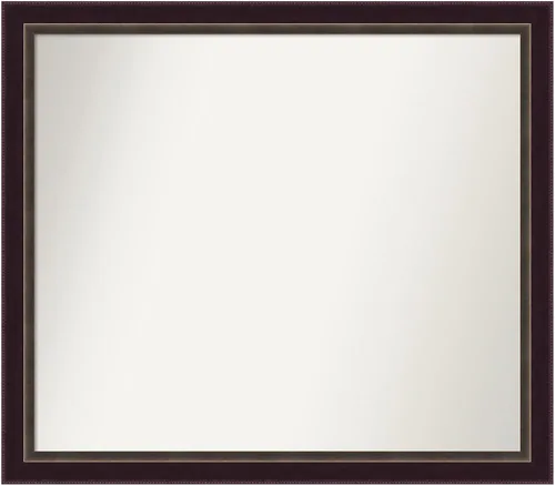 Miniatura 423 de Amanti Art Espejo de baño de bronce para sobre el fregadero, 24 x 24 pulgadas, espejo cuadrado de bronce Lara para tocador, marco de madera