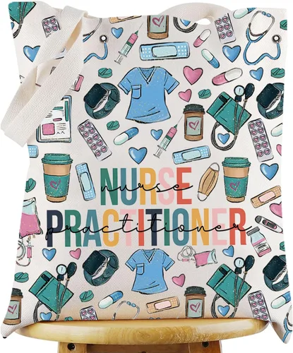 Miniatura 10 de WZMPA Enfermera practicante bolsa de cosméticos médico NP regalo enfermera practicante graduación maquillaje cremallera bolsa bolsa para enfermera