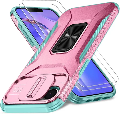 Miniatura 63 de Funda HakkTaoo para iPhone 13/iPhone 14 de 6.1 Pulgadas con Funda Deslizante para Cámara + Protector de Pantalla (2 Paquetes), Funda Protectora a