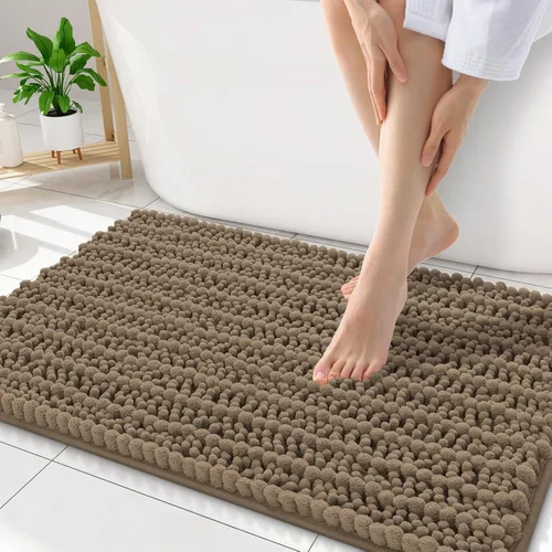 Miniatura 304 de Smiry Alfombras de Baño 24x16 pulgadas, Alfombras de Baño de Chenilla Extra Suaves y Absorbentes, Respaldo de Goma Antideslizante, Lavable a Máquina