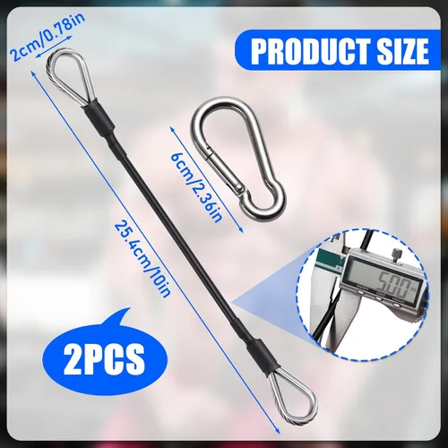 Miniatura 2 de TOBWOLF Gym Cable Extension, Fitness Extension Rope Attachment Compatible with Home Gym Accessories Thick 0.2", Replacement Gym Cable Machine