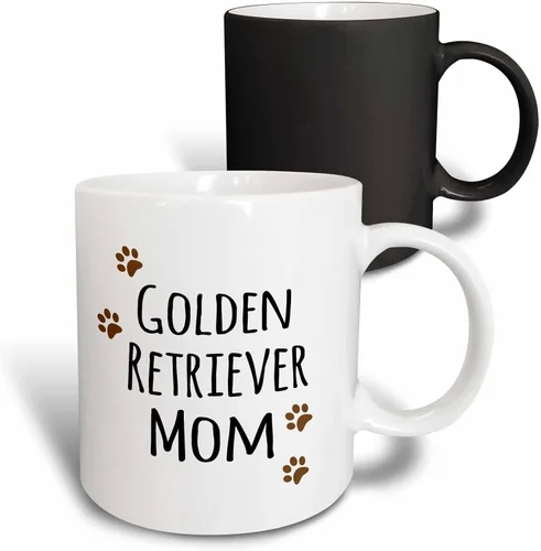Miniatura 11 de 3dRose (mug_154126_4) Golden Retriever Dog Mom - Perro por raza - huellas marrones - amante de los perritos - amor orgulloso del dueño de mascotas