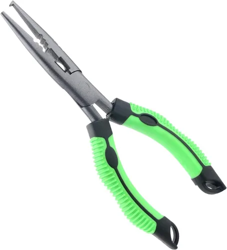 Hikary Alicates de pesca de nariz larga, cortador de trenzas de acero inoxidable, pinza de pesca multiherramienta para agua dulce y salada