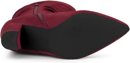 Miniatura 5 de Allegra K Botas altas hasta la rodilla con tacón grueso y puntiagudas para mujer