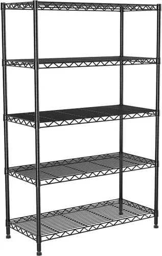 Estantería resistente de 5 niveles, 30 pulgadas de ancho x 14 pulgadas de profundidad x 62 pulgadas de alto, estantería de metal con ruedas con