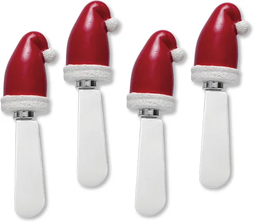 Miniatura 8 de Supreme Housewares Holly Days - Esparcidores de queso, asas de resina pintadas a mano con cuchillas de acero inoxidable para untar queso crema