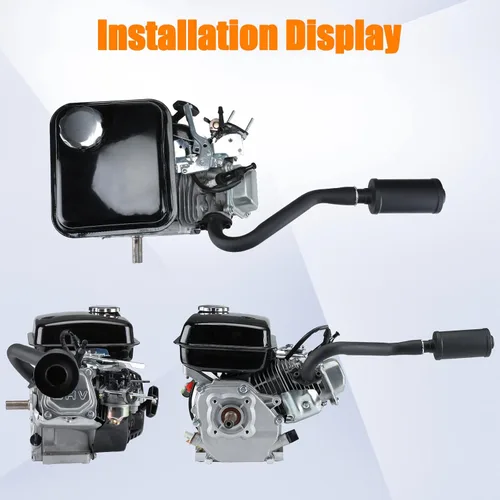 Miniatura 2 de Kit de Silenciador de Tubo de Escape FVRITO para Predator No Hemi 212cc 196cc 6.5hp Coleman Powersports KT196 CK196 RTK200 BK200 Go Kart TrailMaster