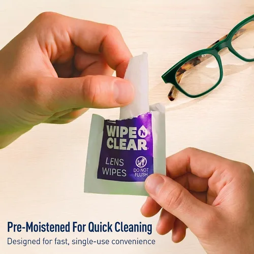 Miniatura 6 de Flents Toallitas limpiadoras de gafas, 75 unidades, diseñadas para limpieza de gafas, prehumedecidas, envueltas individualmente, toallitas