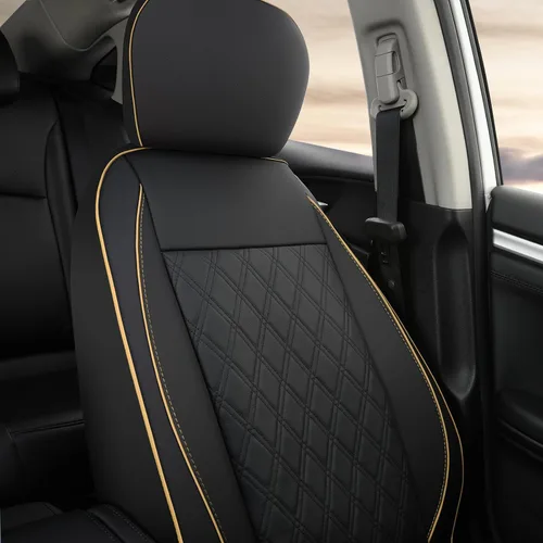 Miniatura 8 de GIANT PANDA Funda de asiento delantero de automóvil para Subaru, fundas de asiento de cubo de piel sintética con ribetes de ajuste personalizado