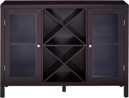Miniatura 4 de Aparador con estantería para vinos, Kings Brand. Mesa tabla lateral con almacenamiento, Espresso