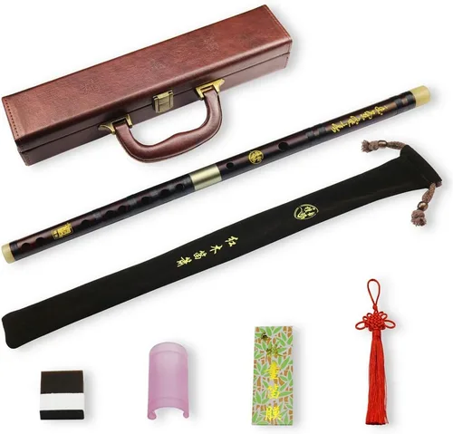Miniatura 9 de C Key Dizi - Flauta de bambú amargo para principiantes con membrana gratis, pegamento y protector Set de instrumento chino tradicional