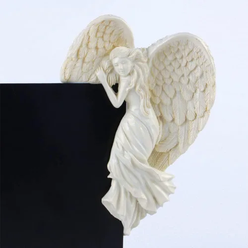 Miniatura 3 de SIQITECHNO Marco de puerta, adornos de estatuas de ángel, escultura envejecida, esquina izquierda o derecha, manualidades de pared, adorno vintage