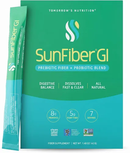 Tomorrow's Nutrition Sunfiber GI Kit de 7 días, fibra prebiótica y probióticos, 0.18 onzas de fibra prebiótica y 8 mil millones de probióticos por