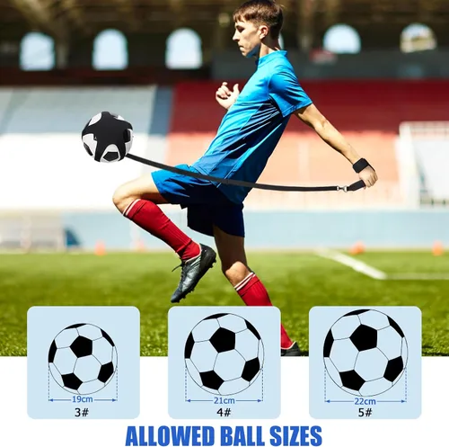 Miniatura 4 de TOBWOLF Cinturón de muñeca entrenador de patadas de fútbol individual, entrenadores de balón de fútbol con mango ajustable y cuerda que se adapta a