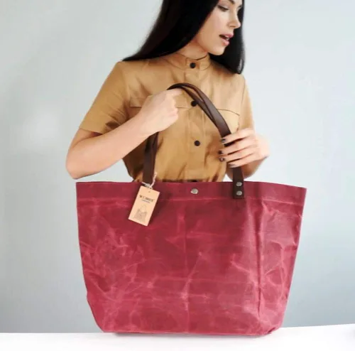 Miniatura 9 de WUDON Bolsa de viaje de lona encerada, bolsa de hombro extra grande para mujer