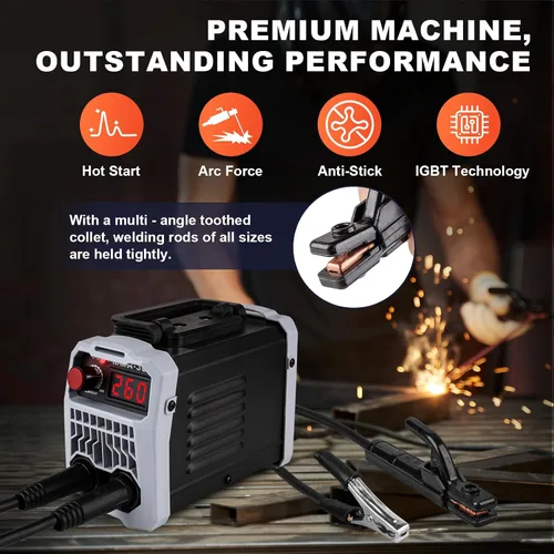 Miniatura 4 de BetyBedy Mini soldador de palo, máquina de soldadura portátil, máquina de soldadura MMA-300Amp de 110 V con arranque en caliente, fuerza de arco